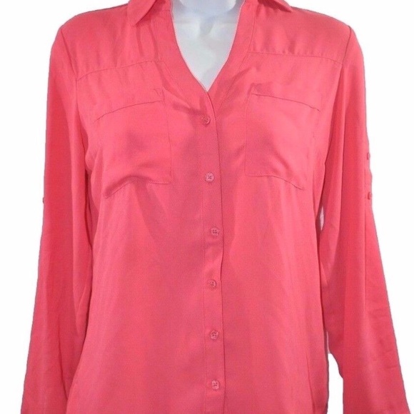 The Portofino Button up Shirt in Coral Pink - Picture 4 of 4